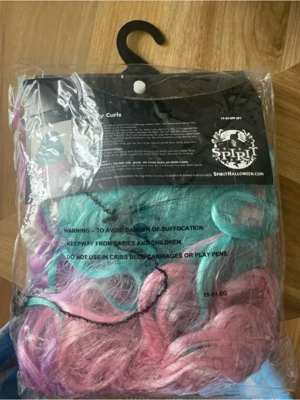 Spirit Kids Costume Wig in Pink, Teal & Lavender